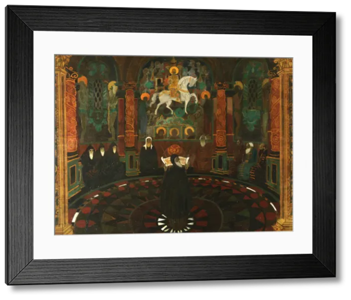 Framed Print : The Prayer. Artist: Brailovsky, Leonid Mikhaylovich (1867-1937) Framed Print : The Prayer. Artist: Brailovsky, Leonid Mikhaylovich (1867-1937)