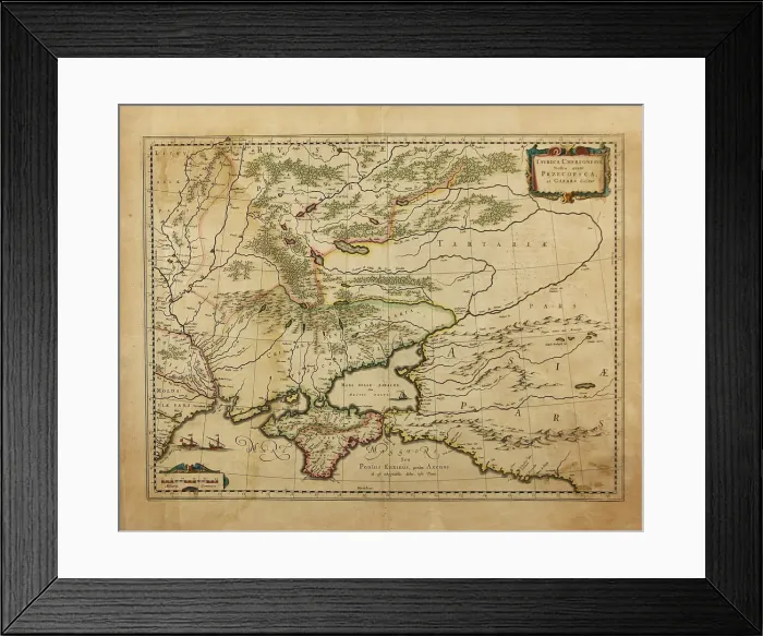 Framed Print : Taurica Chersonesus. Map of the Crimea, 1595. Artist: Mercator, Gerardus (1512-1594) Framed Print : Taurica Chersonesus. Map of the Crimea, 1595. Artist: Mercator, Gerardus (1512-1594)