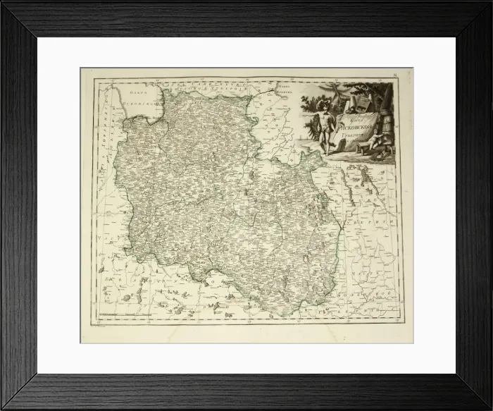 Framed Print : Map of Pskov Governorate, 1792