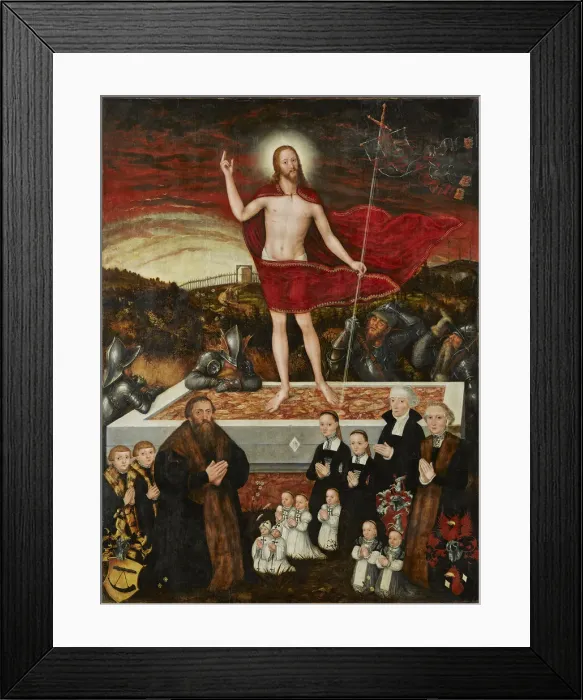 Framed Print : The Resurrection of Christ with Donors (Epitaph for the Badehorn Family), 1554 Framed Print : The Resurrection of Christ with Donors (Epitaph for the Badehorn Family), 1554