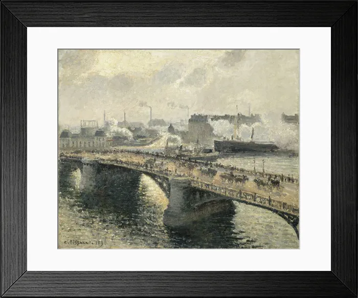 Framed Print : Pont Boieldieu in Rouen, sunset, misty weather, 1896 Framed Print : Pont Boieldieu in Rouen, sunset, misty weather, 1896