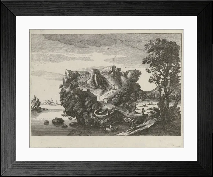 Framed Print : Anthropomorphic landscape in the form of a mans head, c. 1617 Framed Print : Anthropomorphic landscape in the form of a mans head, c. 1617