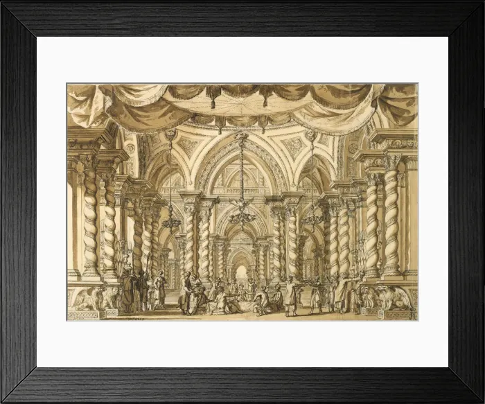 Framed Print : Set design for the Opera Bellerophon by Jean-Baptiste Lully, 18th century Framed Print : Set design for the Opera Bellerophon by Jean-Baptiste Lully, 18th century