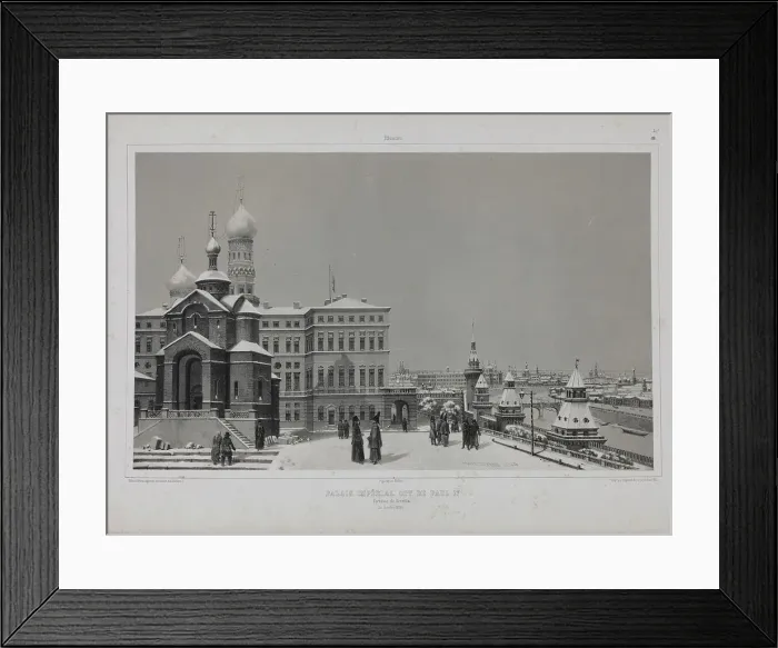 Framed Print : View from the Kremlin Winter Palace and the Church of Our Saviour in the Woods (Spas na Boru) across Framed Print : View from the Kremlin Winter Palace and the Church of Our Saviour in the Woods (Spas na Boru) across