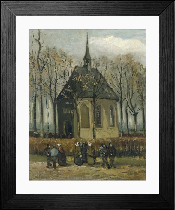 Framed Print : Congregation Leaving the Reformed Church in Nuenen, 1884-1885 Framed Print : Congregation Leaving the Reformed Church in Nuenen, 1884-1885