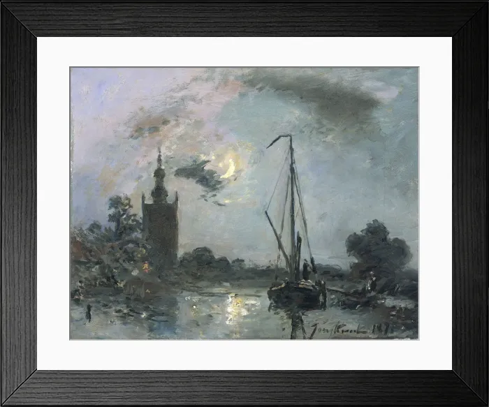 Framed Print : Overschie in the Moonlight, 1871 Framed Print : Overschie in the Moonlight, 1871