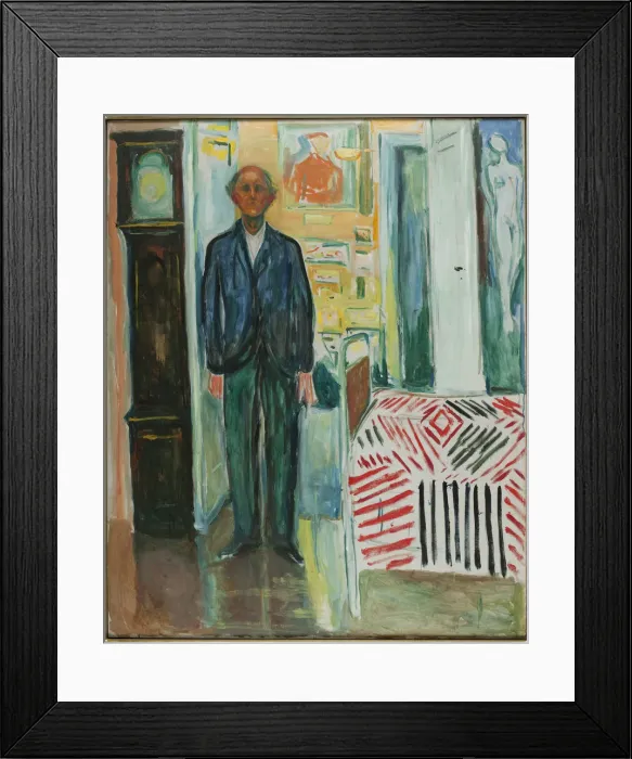 Framed Print : Self-Portrait, Between the Clock and the Bed, 1940-1942 Framed Print : Self-Portrait, Between the Clock and the Bed, 1940-1942