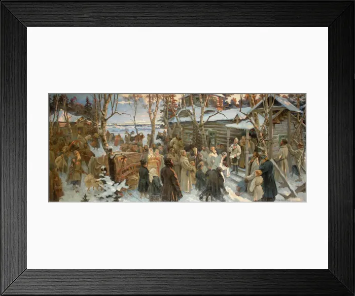 Framed Print : Suvorov leaves Konchanskoye Village in 1799, 1901-1902 Framed Print : Suvorov leaves Konchanskoye Village in 1799, 1901-1902