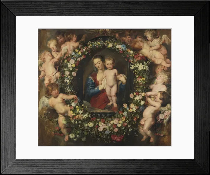 Framed Print : Madonna in a Garland of Flowers, c. 1616-1618 Framed Print : Madonna in a Garland of Flowers, c. 1616-1618