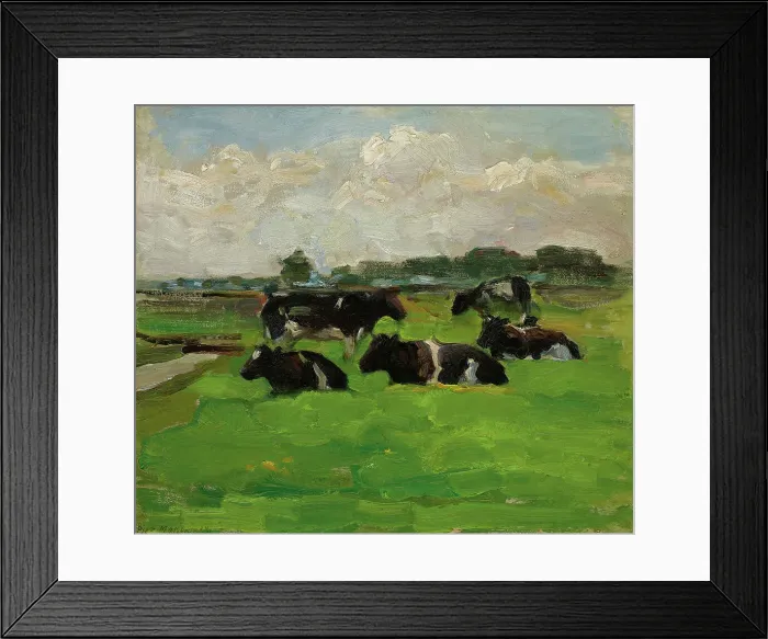 Framed Print : Polder Landscape with Cows, c. 1901-1902 Framed Print : Polder Landscape with Cows, c. 1901-1902