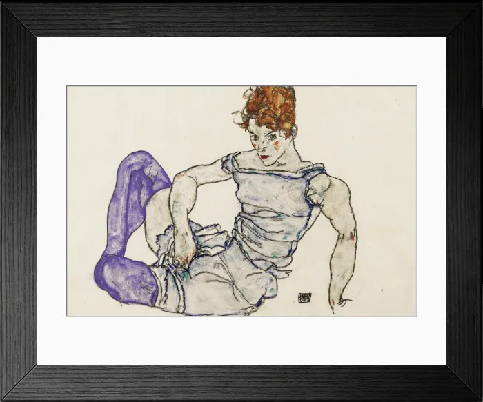 Framed Print : Seated woman in violet stockings, 1917 Framed Print : Seated woman in violet stockings, 1917