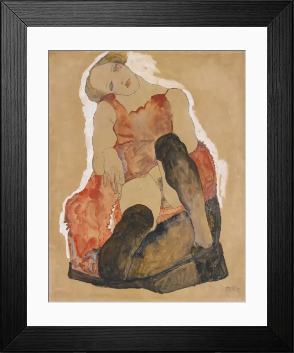 Framed Print : Girl with black stockings, 1911 Framed Print : Girl with black stockings, 1911