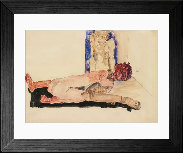 Framed Print : Nude Couple, 1911 Framed Print : Nude Couple, 1911