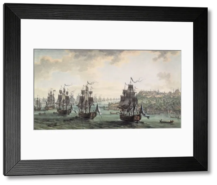Framed Print : Russian squadron under the command of Ushakov passed the Bosporus, 1799 Framed Print : Russian squadron under the command of Ushakov passed the Bosporus, 1799