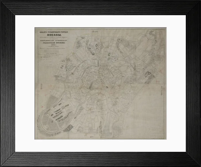 Framed Print : Map of Moscow, 1842 Framed Print : Map of Moscow, 1842