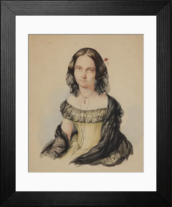 Framed Print : Yelizaveta Nikolayevna Krivtsova (1817-1855), nee Princess Repnina-Volkonskaya, c. 1843 Framed Print : Yelizaveta Nikolayevna Krivtsova (1817-1855), nee Princess Repnina-Volkonskaya, c. 1843