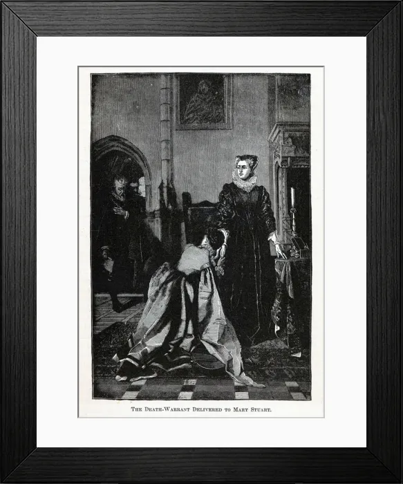 Framed Print : The Death Warrant Delivered To Mary Stuart, 1882. Artist: Anonymous Framed Print : The Death Warrant Delivered To Mary Stuart, 1882. Artist: Anonymous