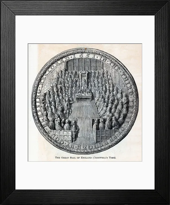 Framed Print : The Great Seal of England (Cromwells Time), 1882. Artist: Anonymous Framed Print : The Great Seal of England (Cromwells Time), 1882. Artist: Anonymous
