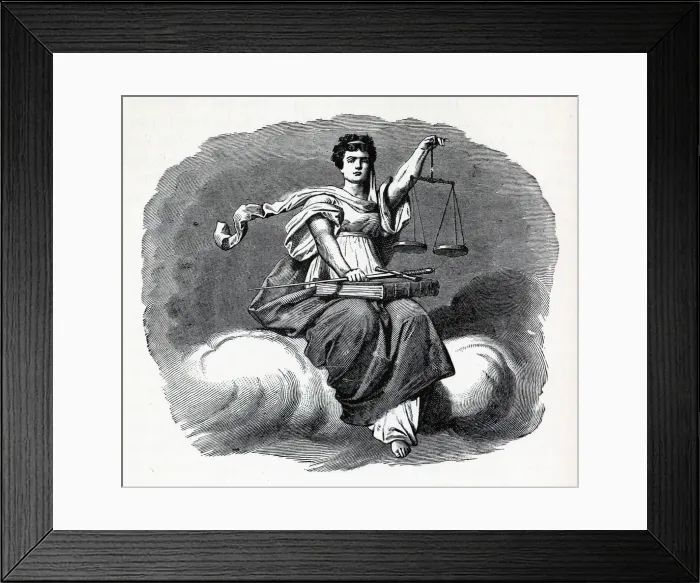 Framed Print : Justice, 1882. Artist: Anonymous Framed Print : Justice, 1882. Artist: Anonymous