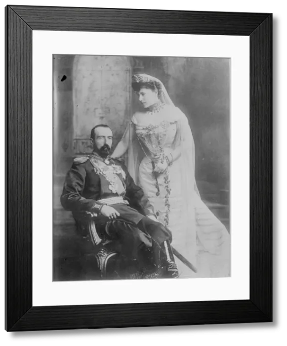 Framed Print : Grand Duke Michael Mikhailovich of Russia and his wife Countess Sophie de Torby, 1902. Artist: Lafayette, James (1853-1923) Framed Print : Grand Duke Michael Mikhailovich of Russia and his wife Countess Sophie de Torby, 1902. Artist: Lafayette, James (1853-1923)