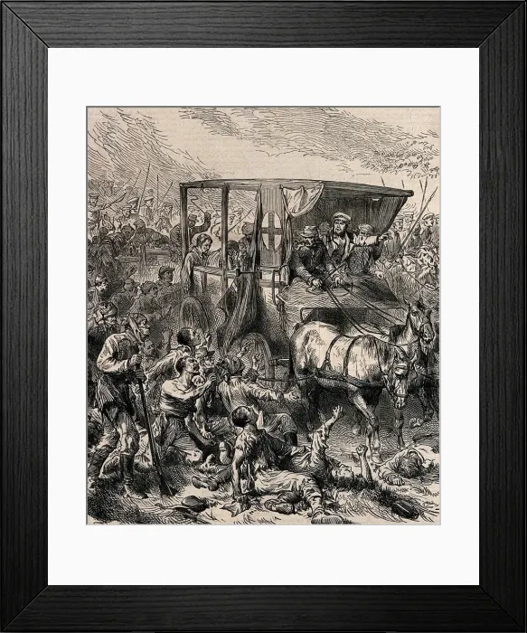 Framed Print : Rescuing the wounded Russian Soldiers from the Battlefield, ca 1878. Artist: Anonymous