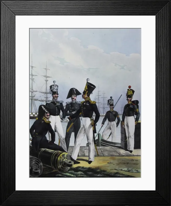 Framed Print : The Guards Equipage Artillery Company and Guards Cargo Company, 1829. Artist: Belousov, Lev Alexandrovich (1806-1864) Framed Print : The Guards Equipage Artillery Company and Guards Cargo Company, 1829. Artist: Belousov, Lev Alexandrovich (1806-1864)