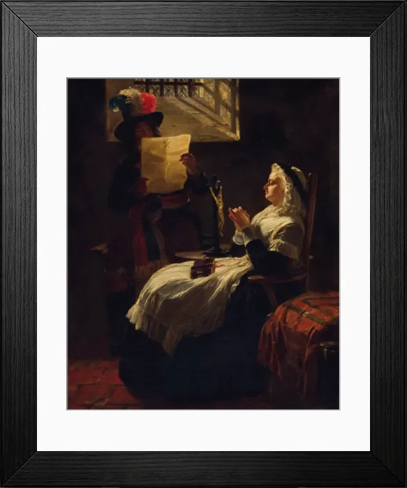 Framed Print : Marie Antoinette Listening to the Act of Accusation the Day Before Her Trial, 1860s Framed Print : Marie Antoinette Listening to the Act of Accusation the Day Before Her Trial, 1860s