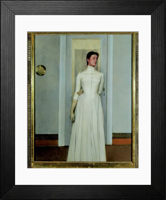Framed Print : Portrait of Marguerite Khnopff, 1887 Framed Print : Portrait of Marguerite Khnopff, 1887