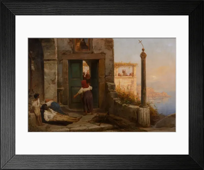 Framed Print : Sick man at the walls of a Catholic monastery, 1874 Framed Print : Sick man at the walls of a Catholic monastery, 1874