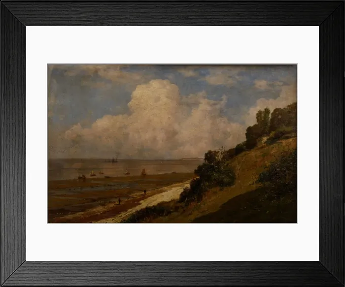 Framed Print : Beach at Honfleur, A hot day, 1876 Framed Print : Beach at Honfleur, A hot day, 1876
