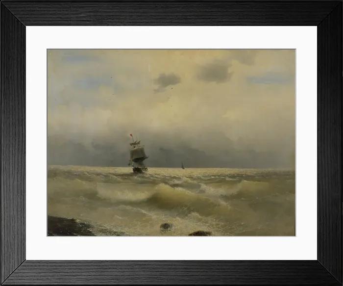 Framed Print : Ship off the coast, First half of the 19th century Framed Print : Ship off the coast, First half of the 19th century