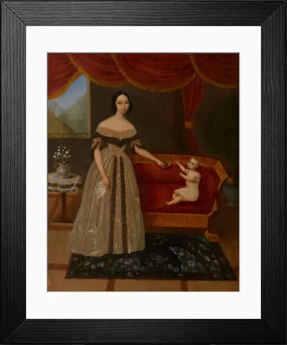 Framed Print : Portrait of Elizaveta Andreevna Yurievich (1809-1858) with son Nikolai, 1838 Framed Print : Portrait of Elizaveta Andreevna Yurievich (1809-1858) with son Nikolai, 1838