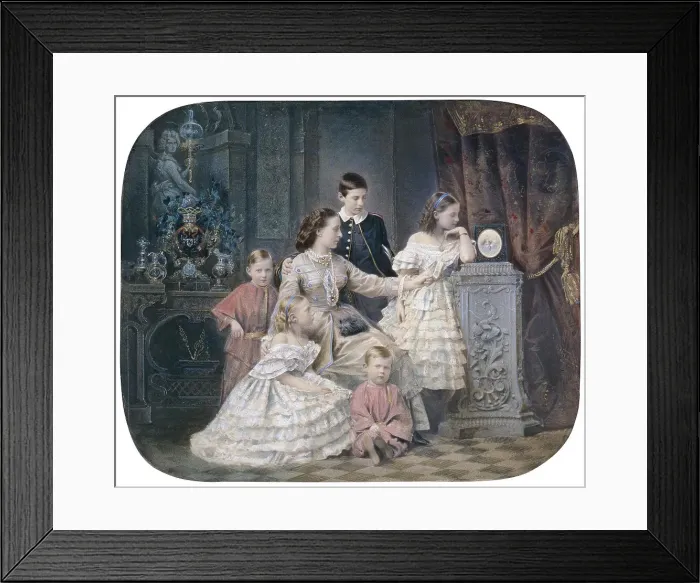 Framed Print : Portrait of Grand Duchess Alexandra Iosifovna of Saxe-Altenburg (1830-1911) with children Framed Print : Portrait of Grand Duchess Alexandra Iosifovna of Saxe-Altenburg (1830-1911) with children