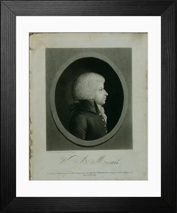 Framed Print : Portrait of the composer Wolfgang Amadeus Mozart (1756-1791) Framed Print : Portrait of the composer Wolfgang Amadeus Mozart (1756-1791)