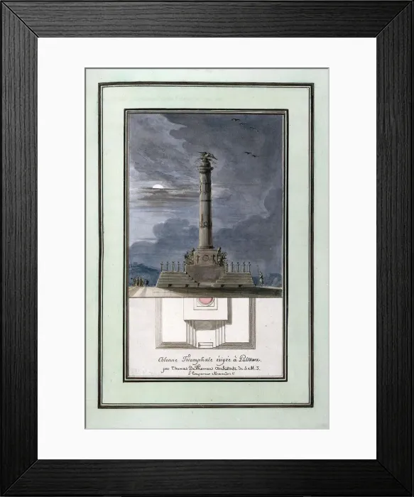Framed Print : Design of the column commemorating centennial of the Battle of Poltava Framed Print : Design of the column commemorating centennial of the Battle of Poltava