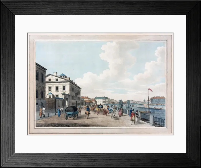 Framed Print : View of the Fontanka Embankment near the Simeon bridge in St. Petersburg Framed Print : View of the Fontanka Embankment near the Simeon bridge in St. Petersburg
