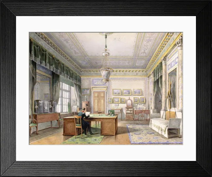 Framed Print : Interiors of the Winter Palace. The Study of Emperor Alexander II in the Winter Palace Framed Print : Interiors of the Winter Palace. The Study of Emperor Alexander II in the Winter Palace
