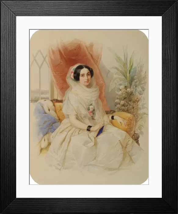 Framed Print : Portrait of Maria Ivanovna Goncharova (1815-1859), nee Countess Meshcherskaya Framed Print : Portrait of Maria Ivanovna Goncharova (1815-1859), nee Countess Meshcherskaya