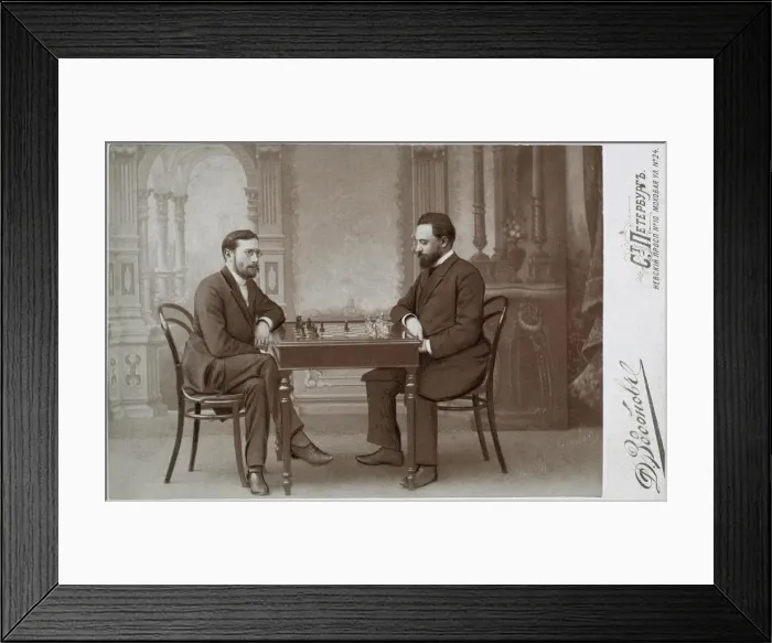Framed Print : Mikhail Chigorin (1850-1908) and Siegbert Tarrasch (1862-1934) in Petersburg, 1893 Framed Print : Mikhail Chigorin (1850-1908) and Siegbert Tarrasch (1862-1934) in Petersburg, 1893