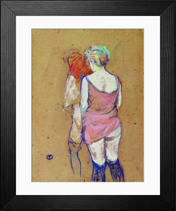 Framed Print : Two Half-Naked Women Seen from behind Framed Print : Two Half-Naked Women Seen from behind