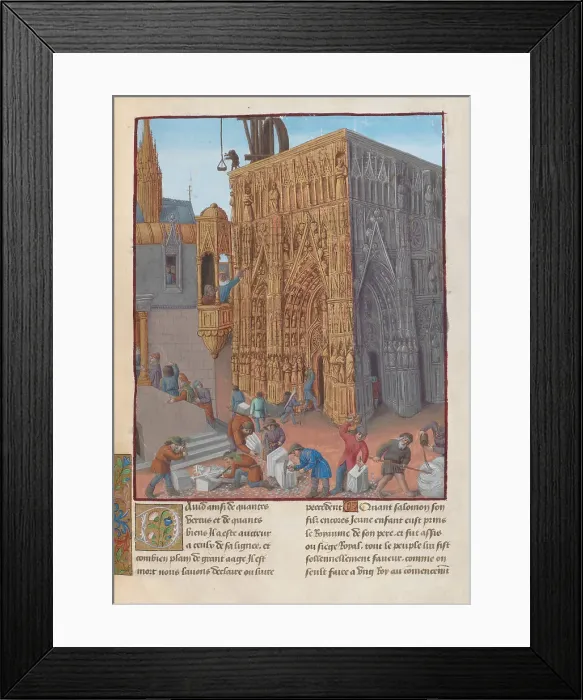 Framed Print : The Building of the Temple of Solomon. Illustration in Flavius Josephus Antiquities of the Jews (A Framed Print : The Building of the Temple of Solomon. Illustration in Flavius Josephus Antiquities of the Jews (A
