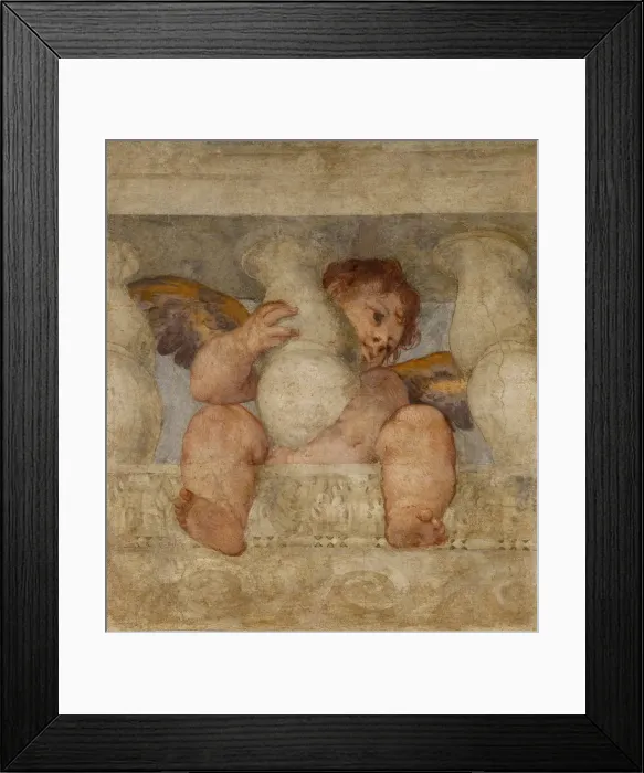 Framed Print : Angel seated on a balustrade Framed Print : Angel seated on a balustrade