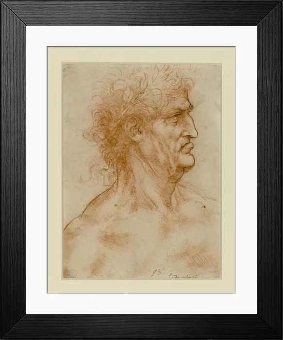 Framed Print : Head Of A Man In Profile Crowned With Laurel Framed Print : Head Of A Man In Profile Crowned With Laurel