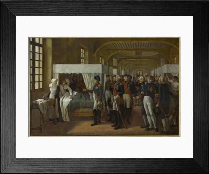 Framed Print : Napoleon I visiting the infirmary of Les Invalides, February 11, 1808 Framed Print : Napoleon I visiting the infirmary of Les Invalides, February 11, 1808