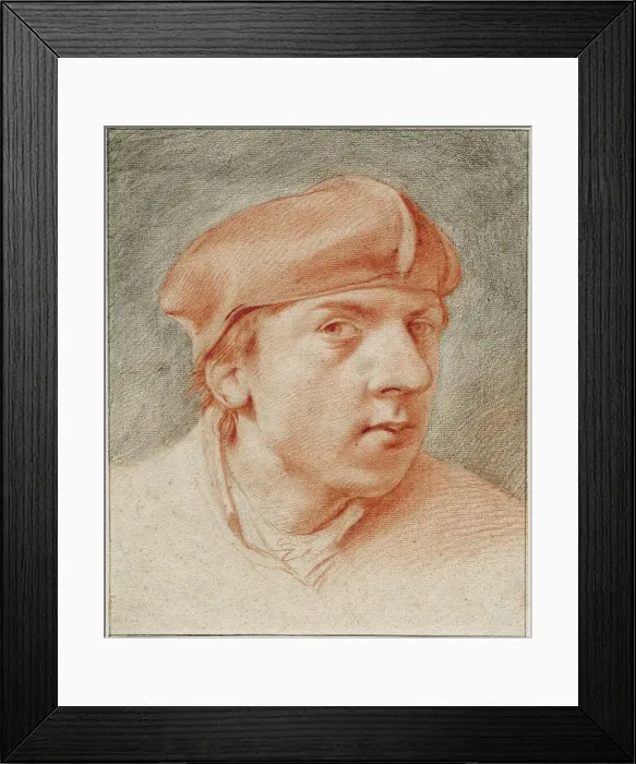 Framed Print : Self-portrait with Beret Framed Print : Self-portrait with Beret