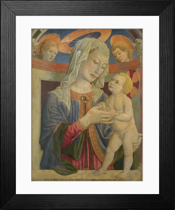 Framed Print : The Virgin and Child with Two Angels Framed Print : The Virgin and Child with Two Angels