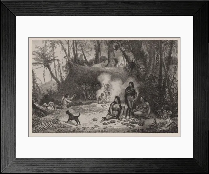 Framed Print : Aldea de Cabocles a Canta-Gallo. Illustration from Voyage pittoresque et historique au Bresil Framed Print : Aldea de Cabocles a Canta-Gallo. Illustration from Voyage pittoresque et historique au Bresil