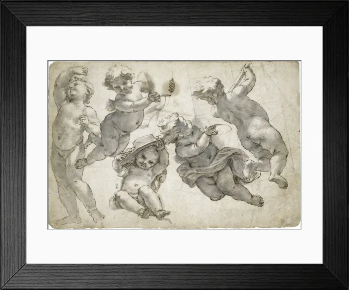 Framed Print : Five flying putti Framed Print : Five flying putti