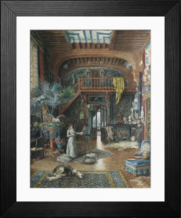 Framed Print : The actress Sarah Bernhardt (1844-1923) in her studio Framed Print : The actress Sarah Bernhardt (1844-1923) in her studio