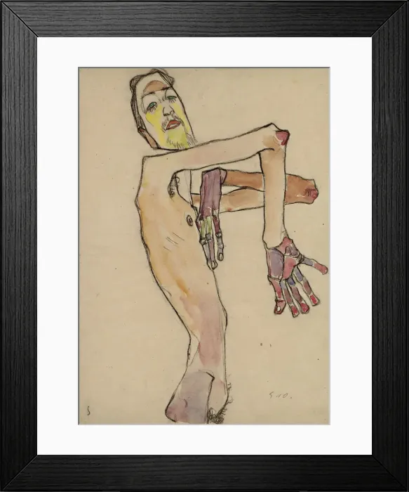 Framed Print : Erwin Dominik Osen as Nude with Crossed Arms Framed Print : Erwin Dominik Osen as Nude with Crossed Arms
